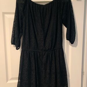 Heart Soul black 3/4 sleeve lace (overlay) dress juniors medium